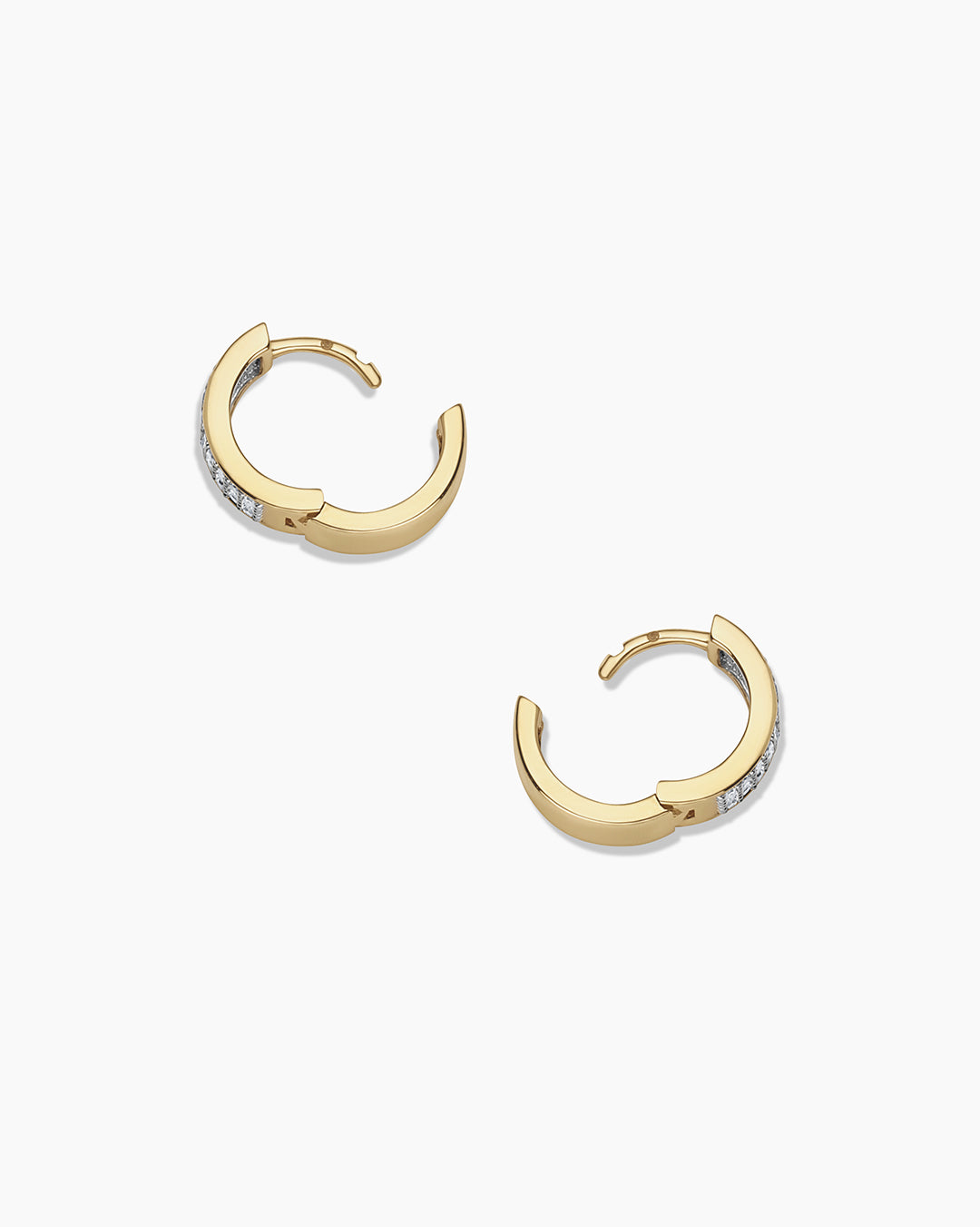 14K Diamond Rose Huggies