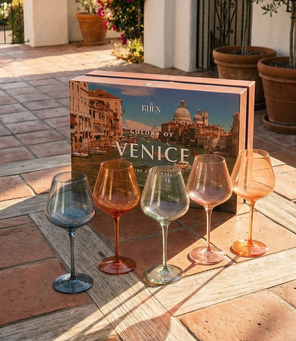 Colors Of Venice Wine Glasses, Set Of 5