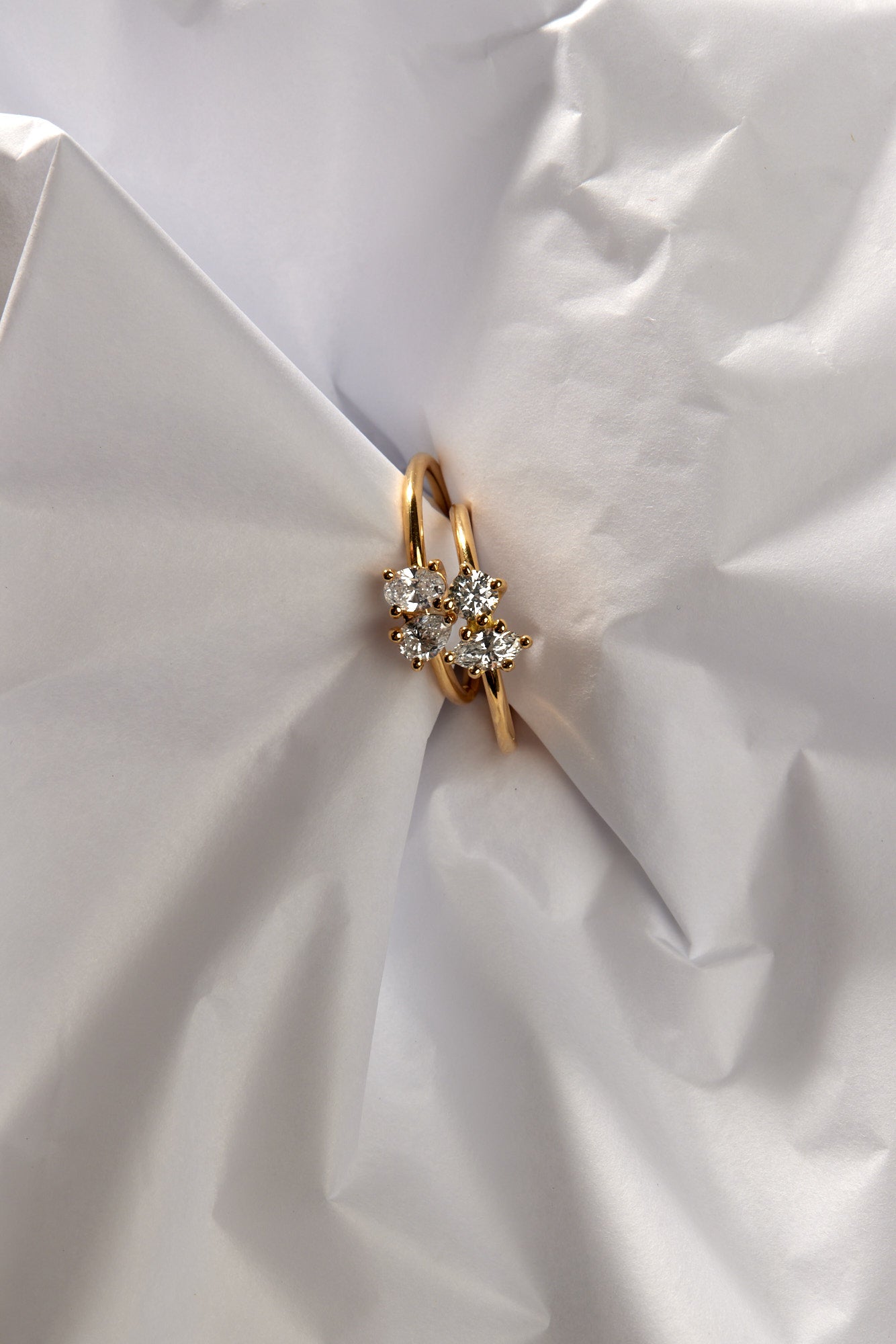 Pear and Oval Diamond Toi Et Moi Ring | 18K White Gold