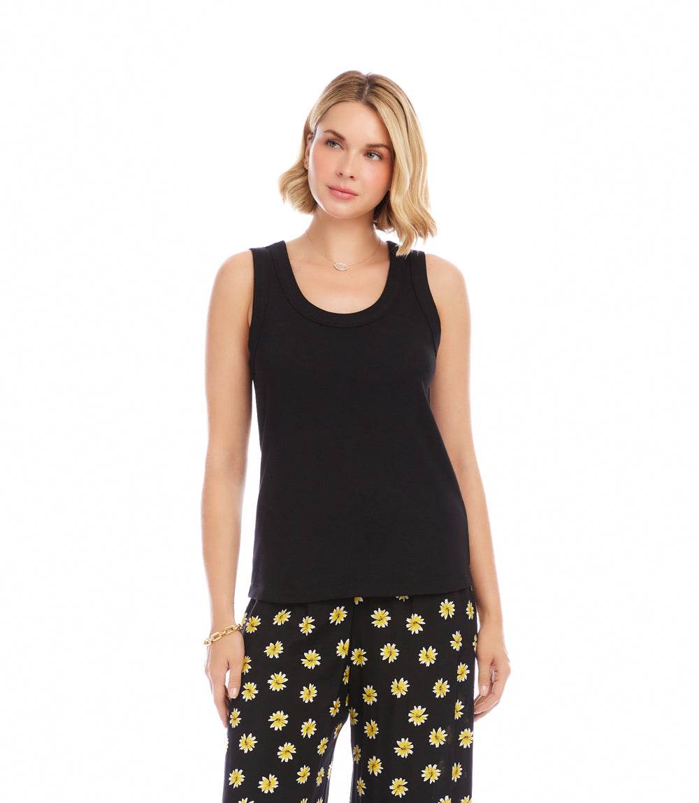 Ribbed Scoop Neck Tank