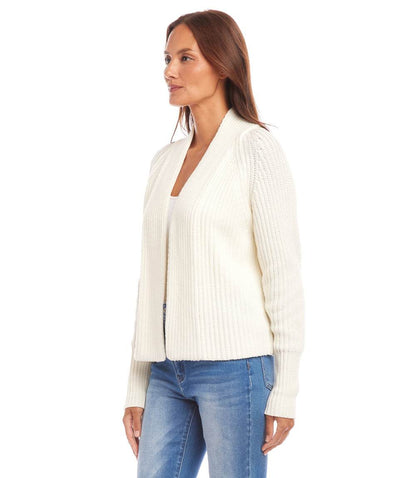 Cropped Open Front Cardigan Sweater