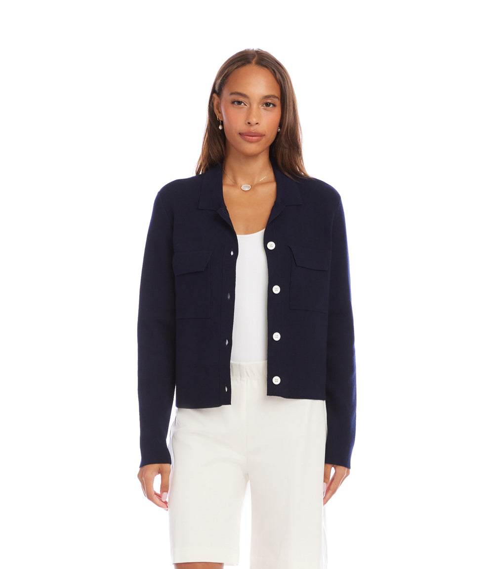 Collared Sweater Jacket