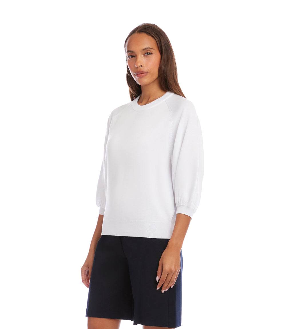 3/4 Puff Sleeve Raglan Sweater