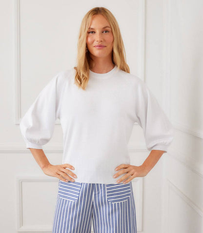 3/4 Puff Sleeve Raglan Sweater