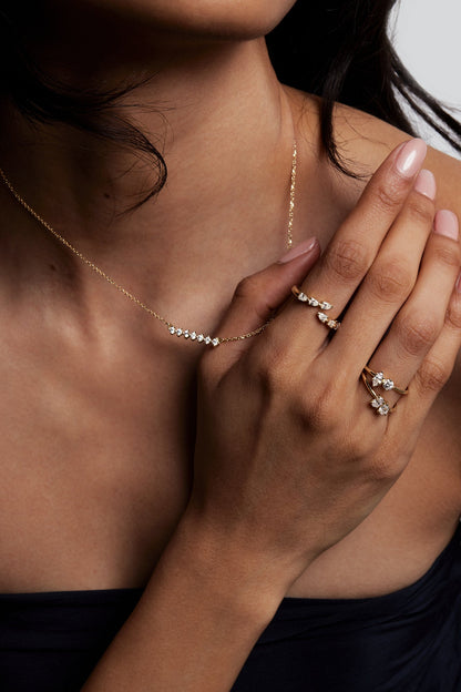 Marquise and Round Diamond Toi Et Moi Ring | 18K Yellow Gold