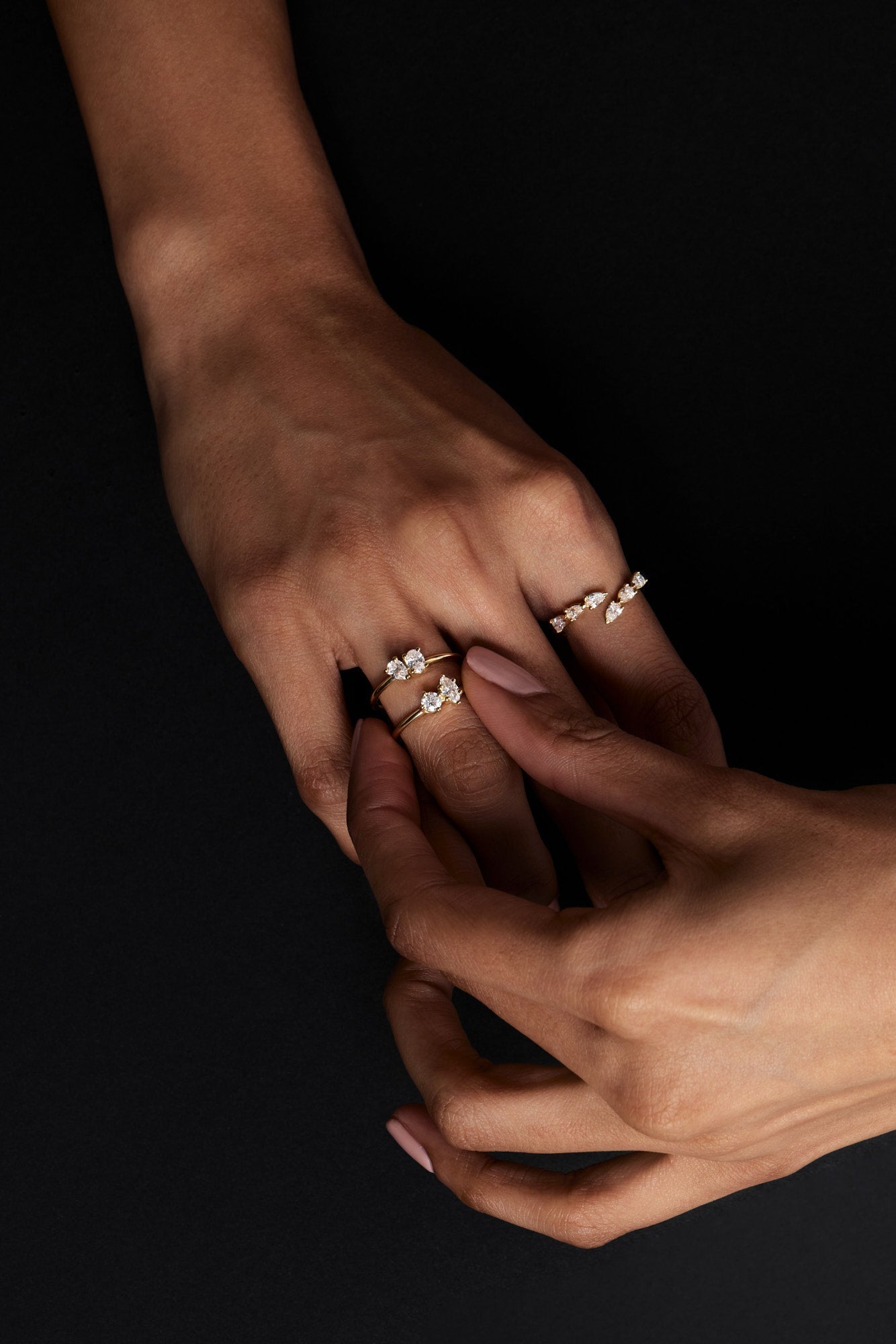Marquise and Round Diamond Toi Et Moi Ring | 18K White Gold