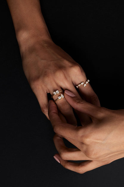 Marquise and Round Diamond Toi Et Moi Ring | 18K Yellow Gold