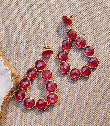 Gemstone Bezel Drop Earrings