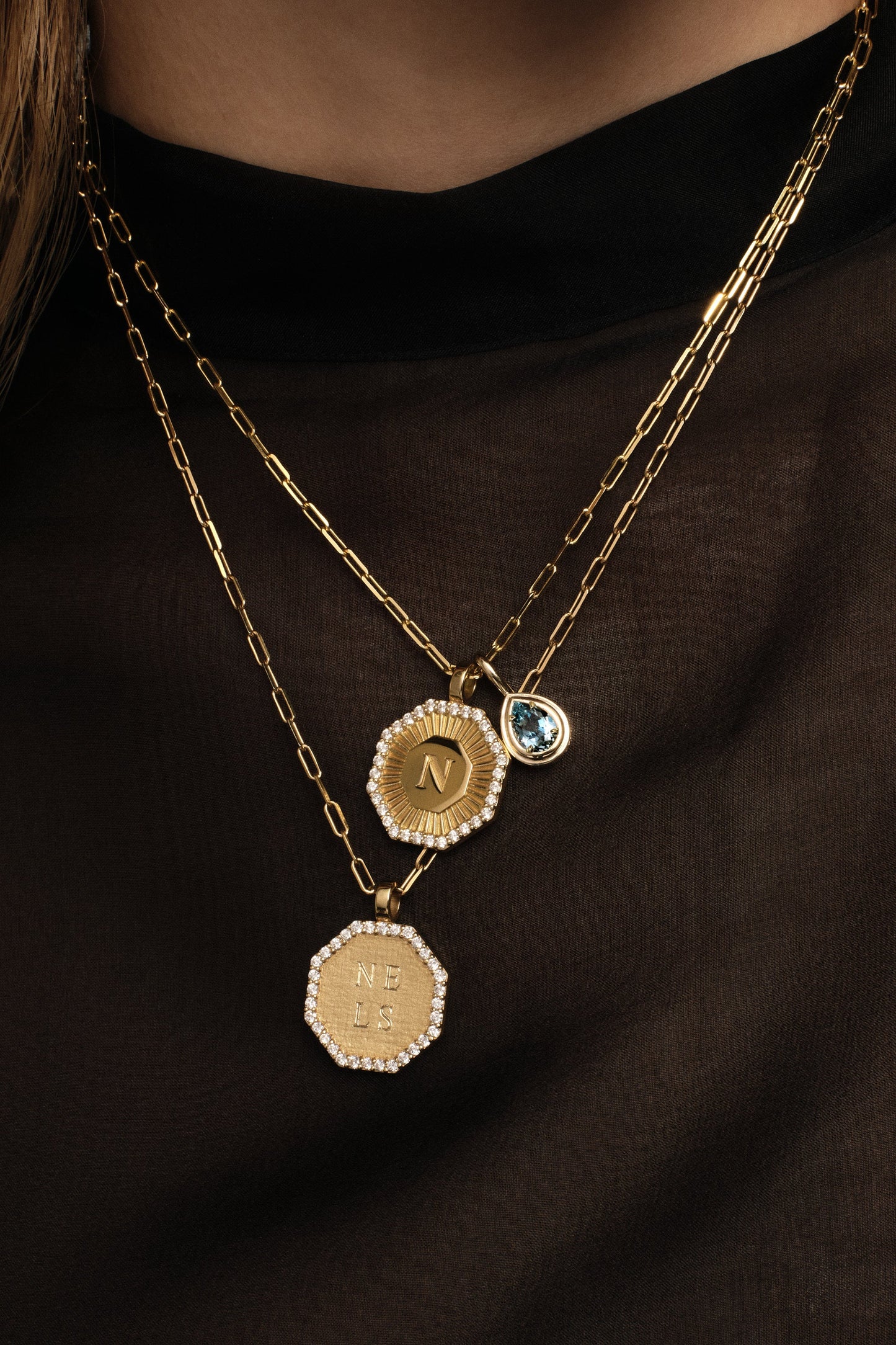 Roma Pear Gemstone Pendant | Yellow Gold