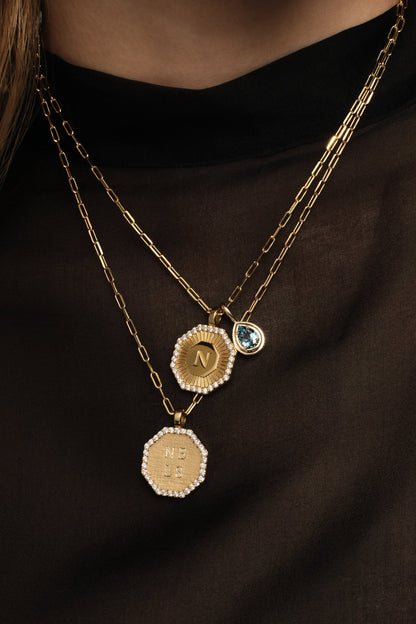 Roma Pear Gemstone Pendant | White Gold