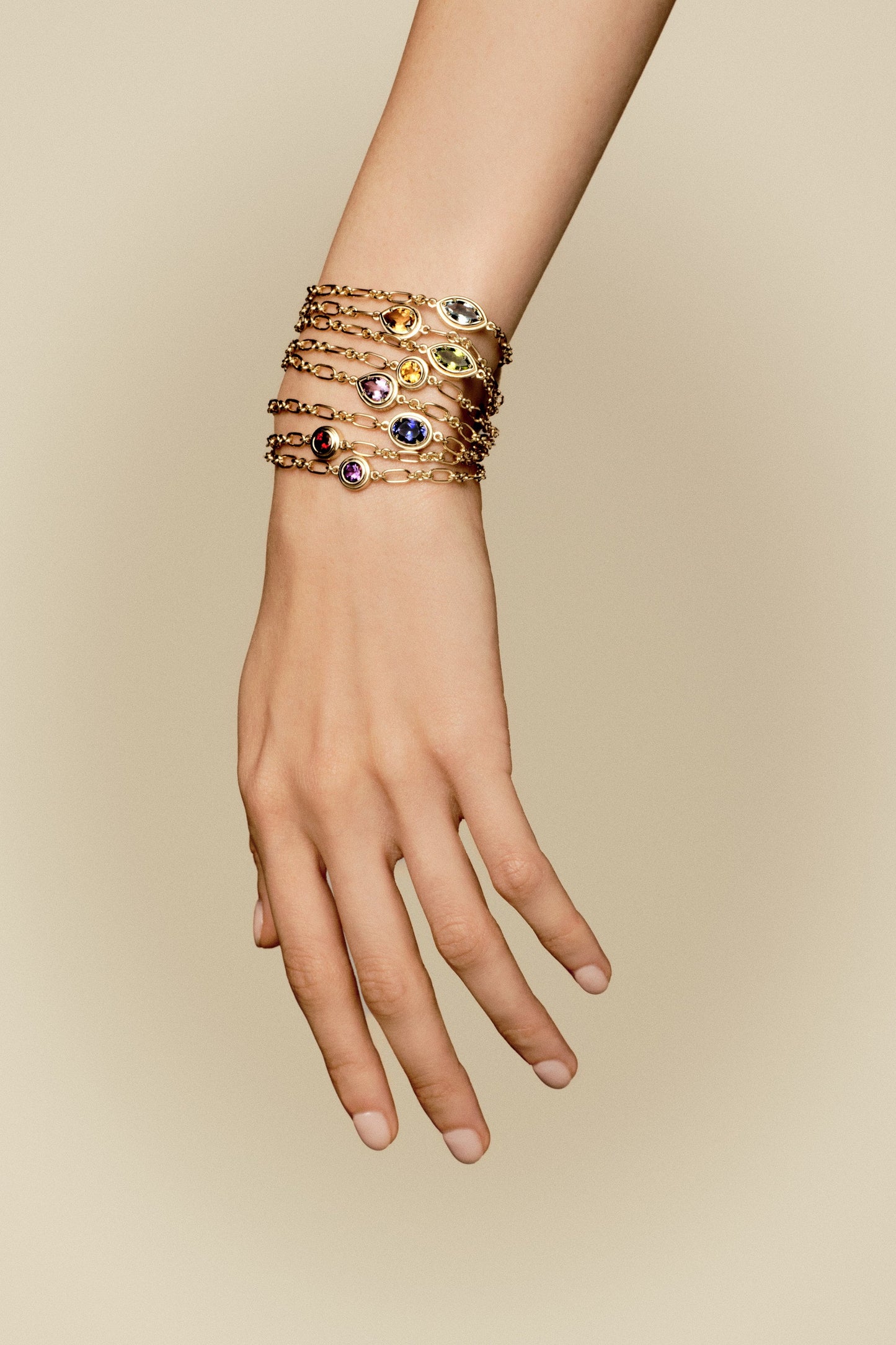 Roma Oval Gemstone Bracelet | White Gold