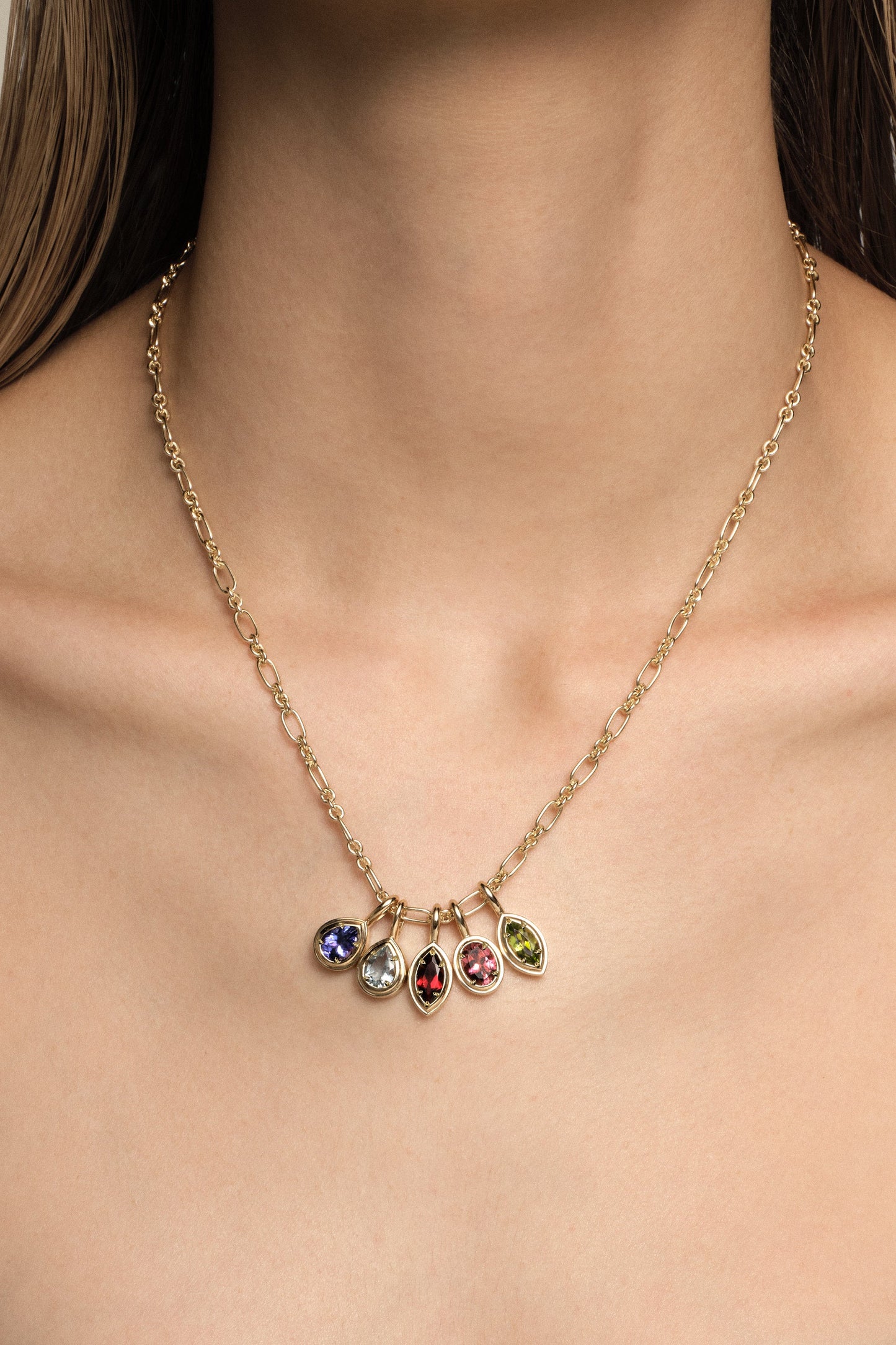 Roma Pear Gemstone Pendant | Yellow Gold
