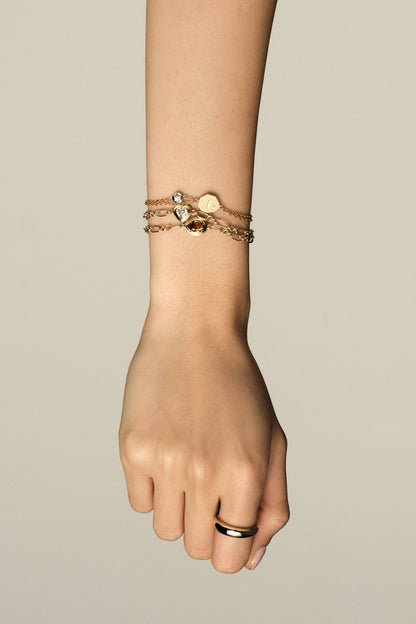 Roma Oval Gemstone Bracelet | White Gold