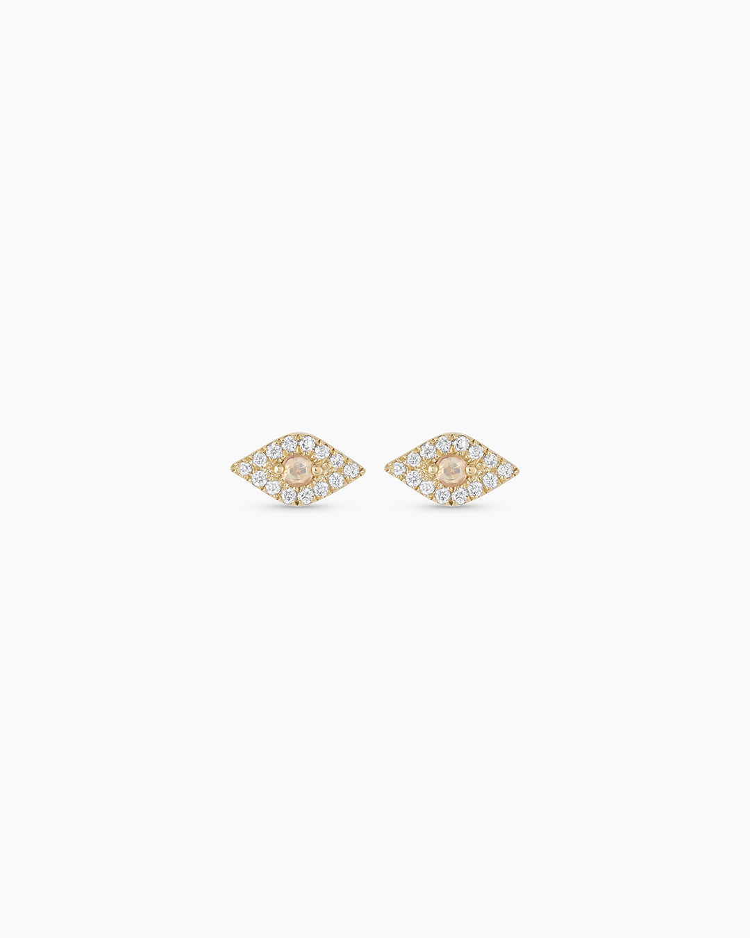 14K Diamond Evil Eye Studs