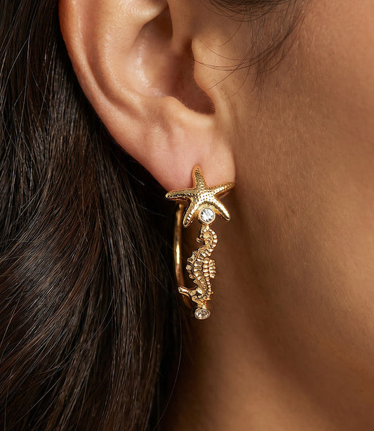 Starfish Hoop Earrings