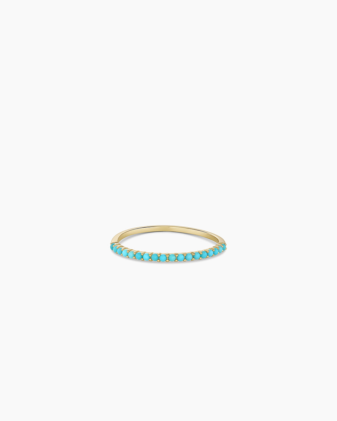 14K Gold Turquoise Row Ring
