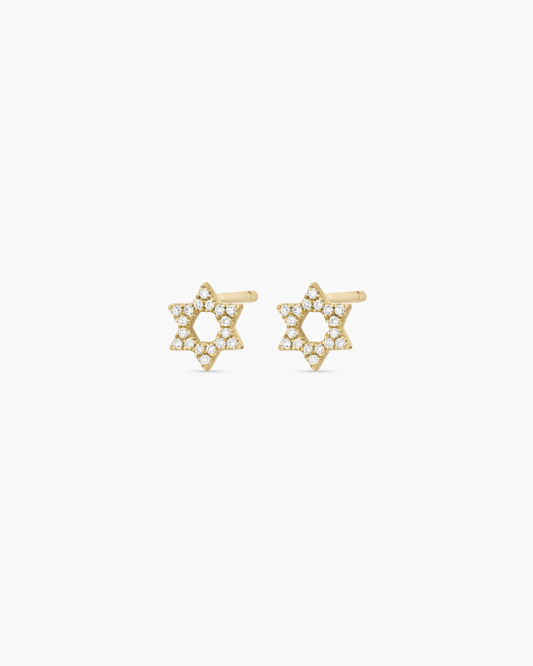 14K Diamond Star of David Studs
