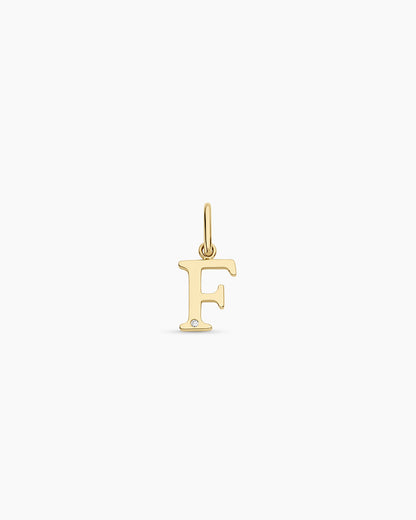 14K Diamond Vintage Alphabet Charm