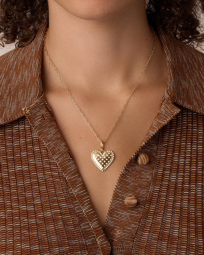 Vintage Heart Dot Parker Charm