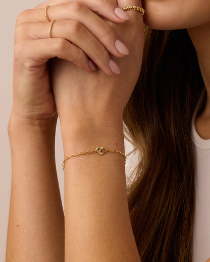 Birthstone Heart Bracelet