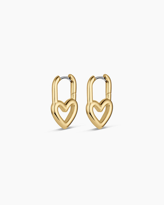 Open Heart Padlock Huggies
