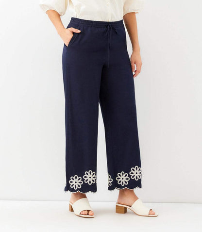 Scallop Drawstring Pants