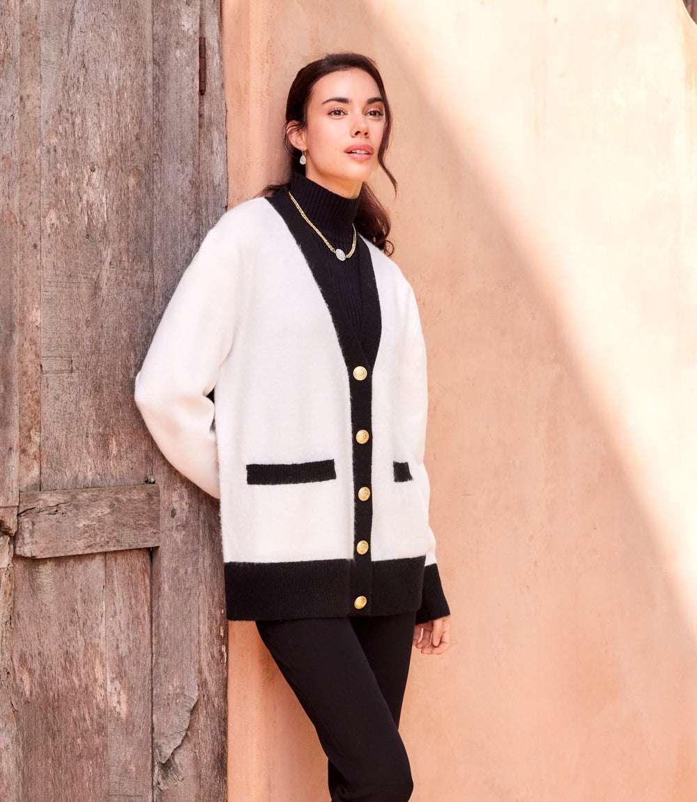 Colorblock Cardigan Sweater