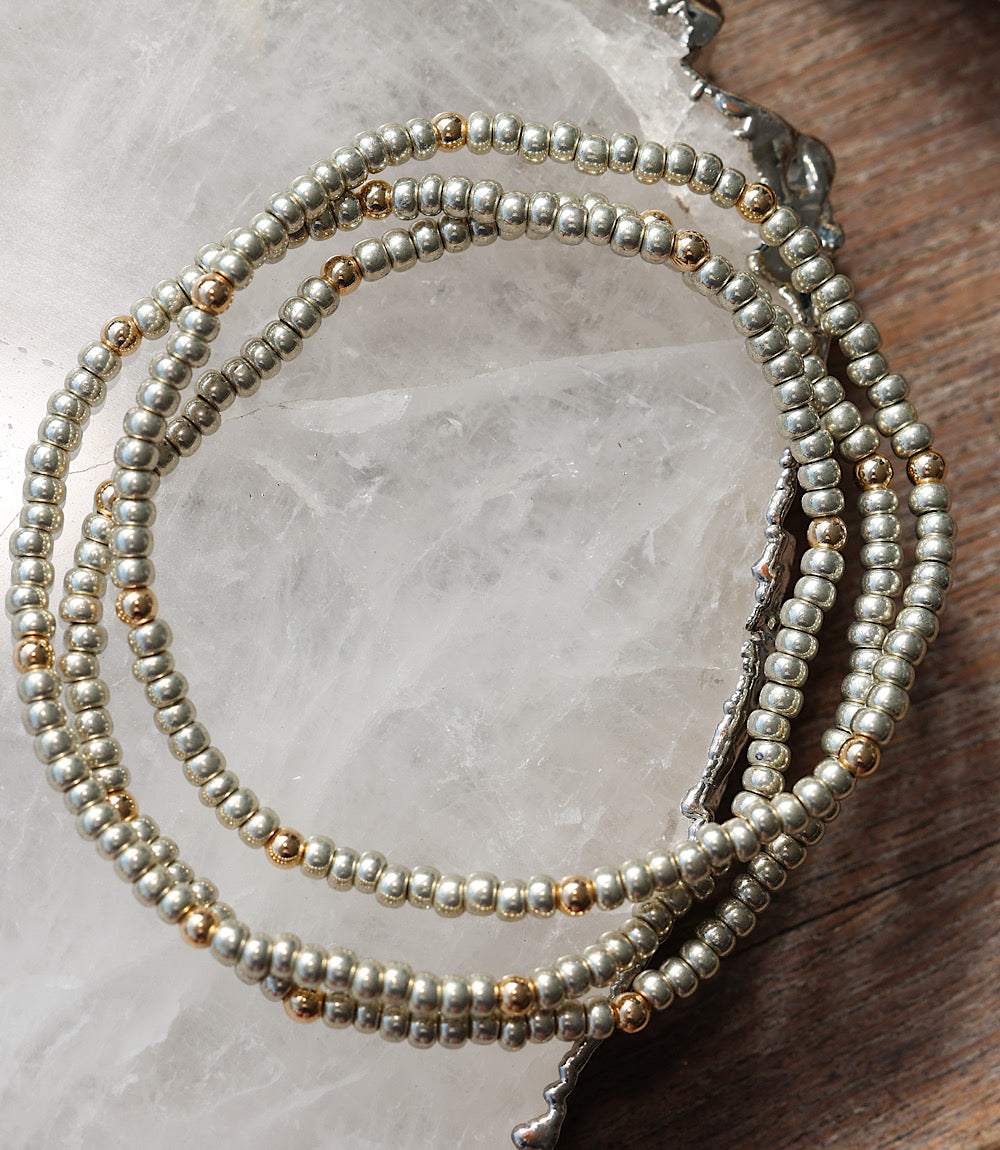 Beaded Crystal Bracelets, Set Of 3