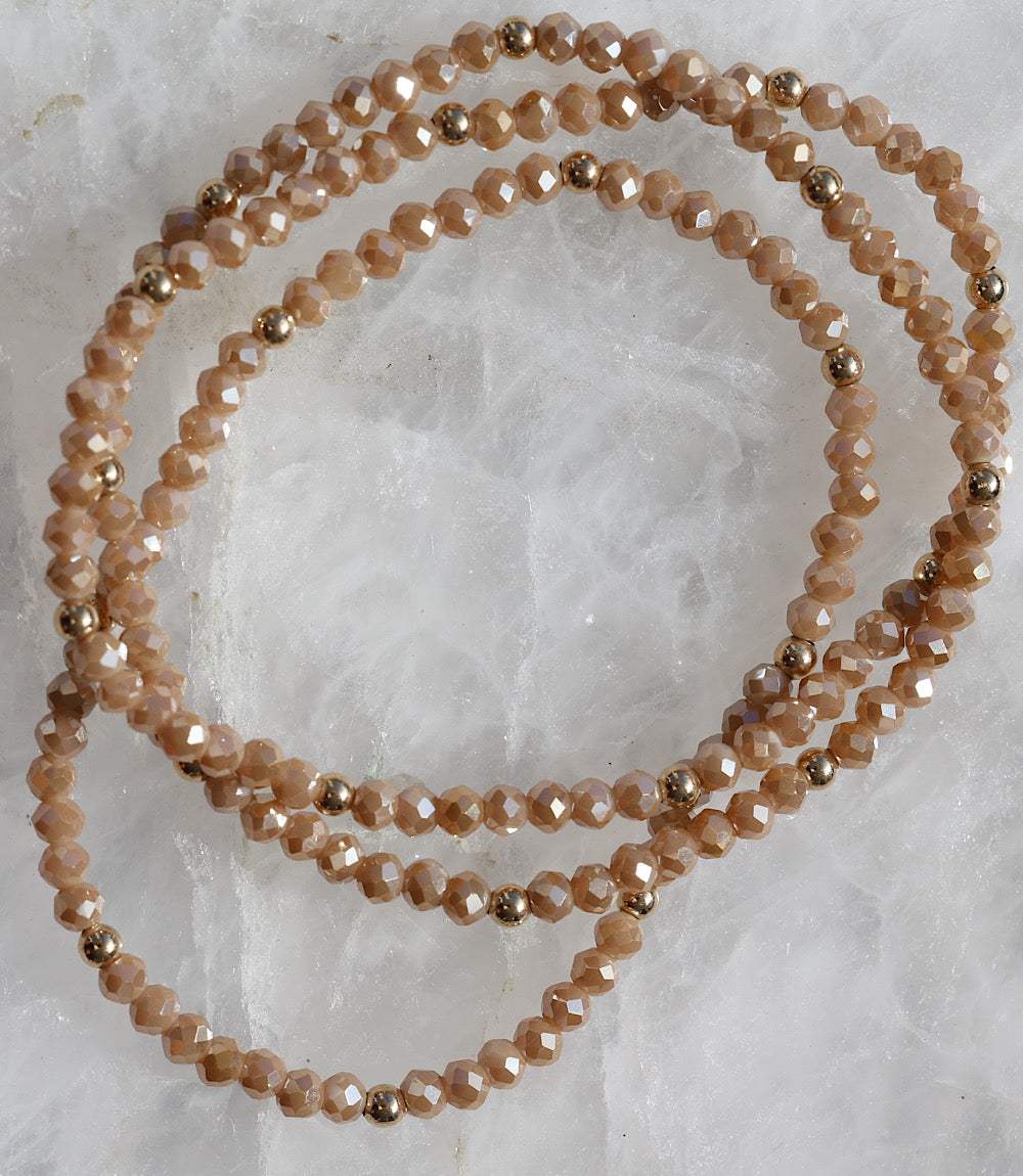 Beaded Crystal Bracelets, Set Of 3