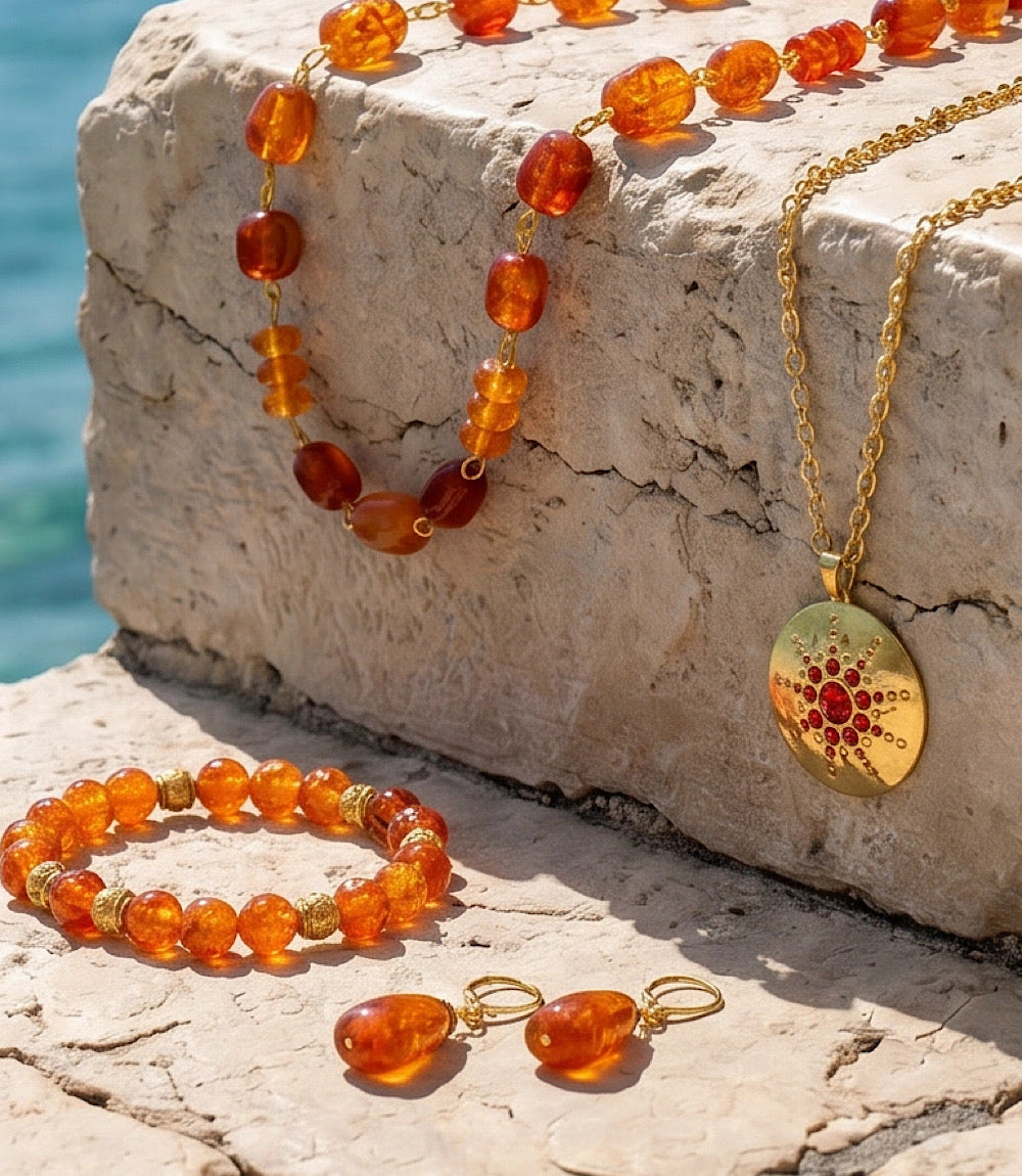 Beaded Amber Bracelet