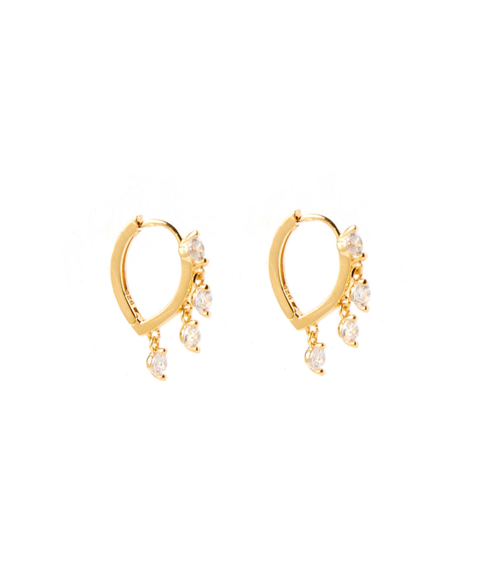 Dangling Crystal Huggie Earrings