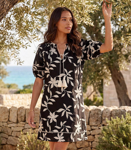 Puff Sleeve Tassel Dress