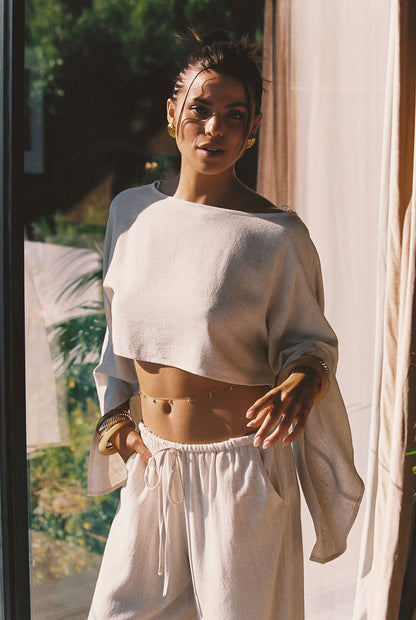 Clear Breeze Natural Linen Pants