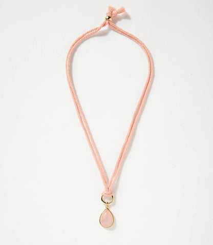 Teardrop Gemstone Cord Necklace