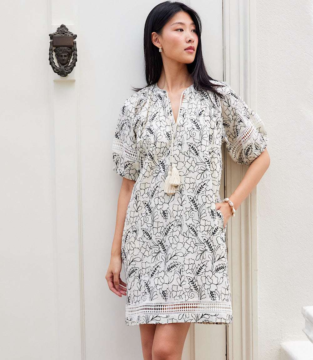 Puff Sleeve Tassel Dress