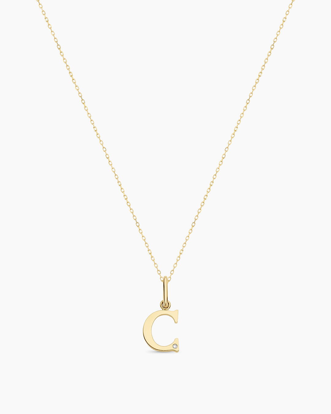 14K Diamond Vintage Alphabet Charm Necklace