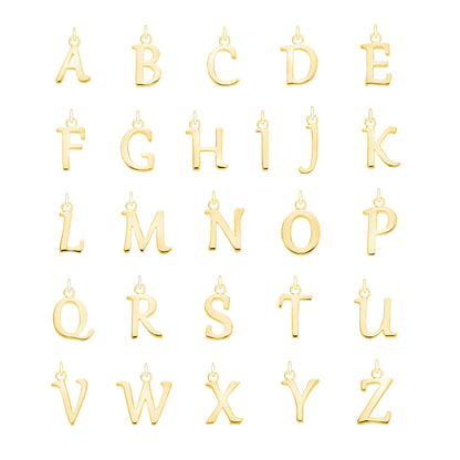 Gold Curve Initial Letter Necklace