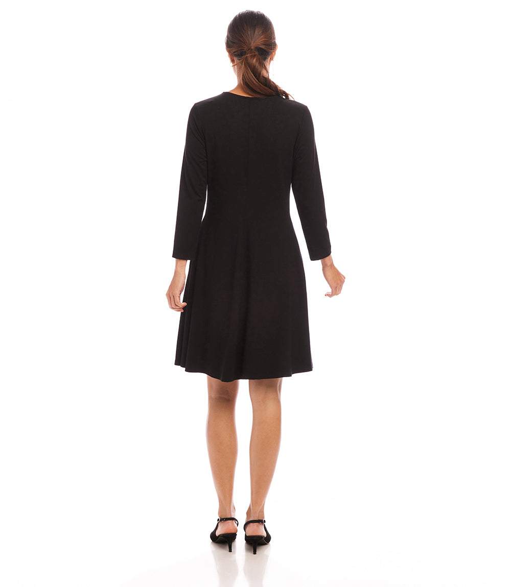 3/4 Sleeve Fit & Flare Dress