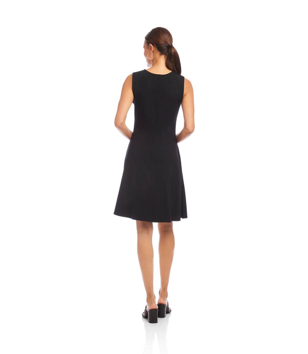 Petite Size Sleeveless Fit and Flare Dress
