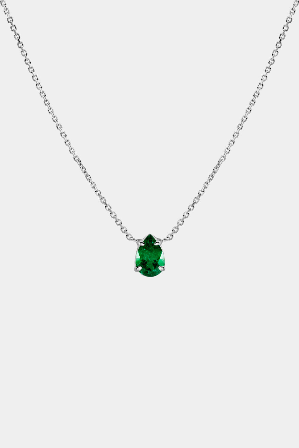 Pear Emerald Necklace | 18K Gold