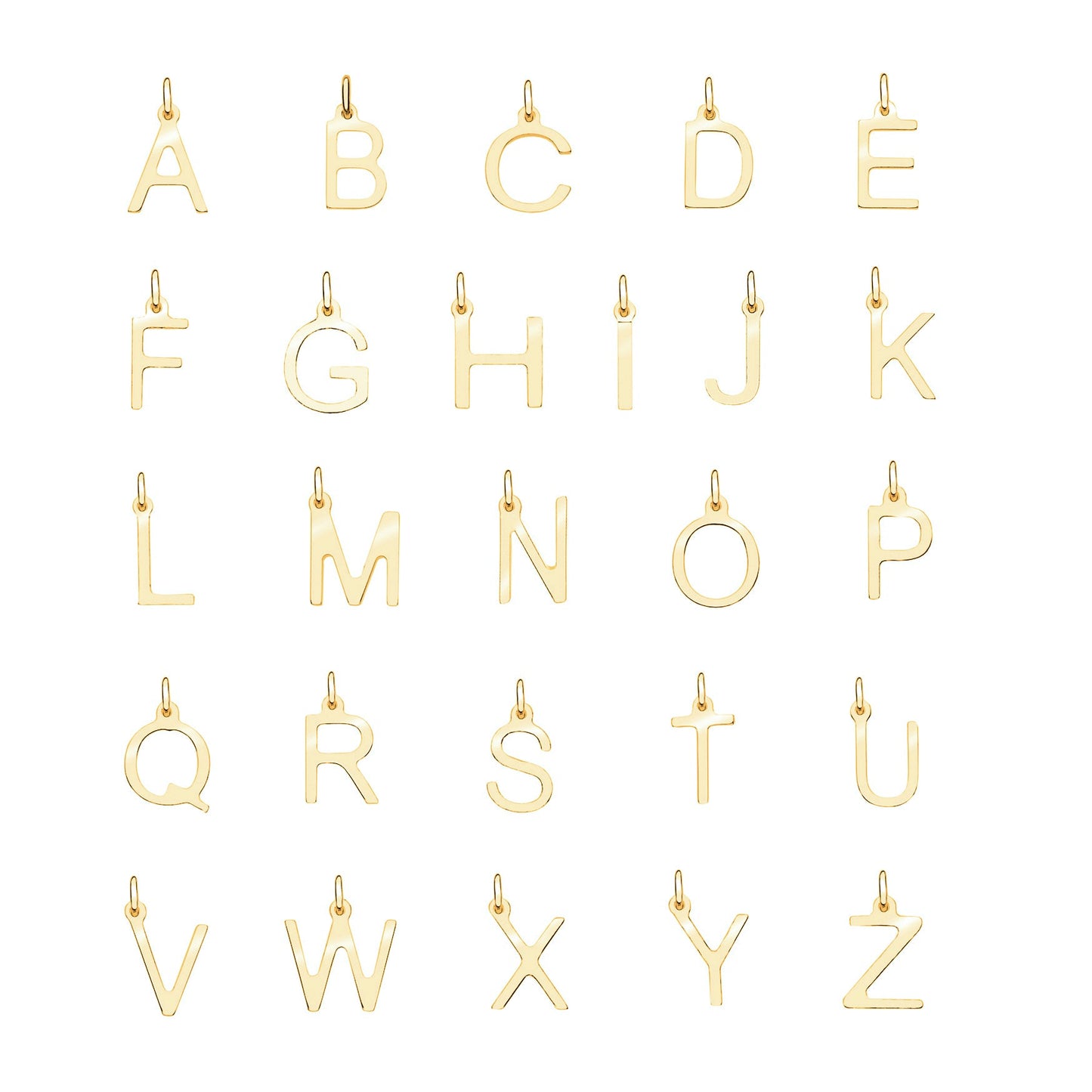 Gold Initial Letter Necklace