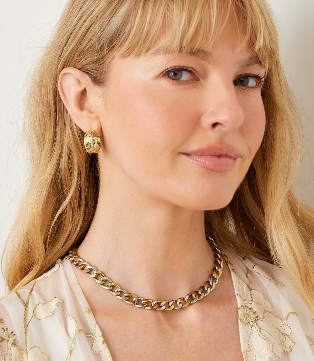 Leopard Crystal Hoop Earrings