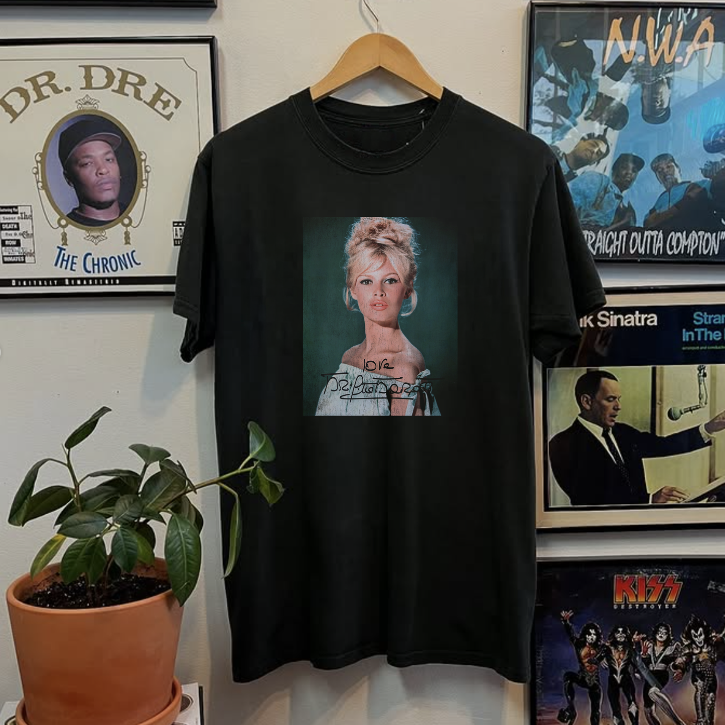 Rare Bridgitte Bardot Washed Black Tee