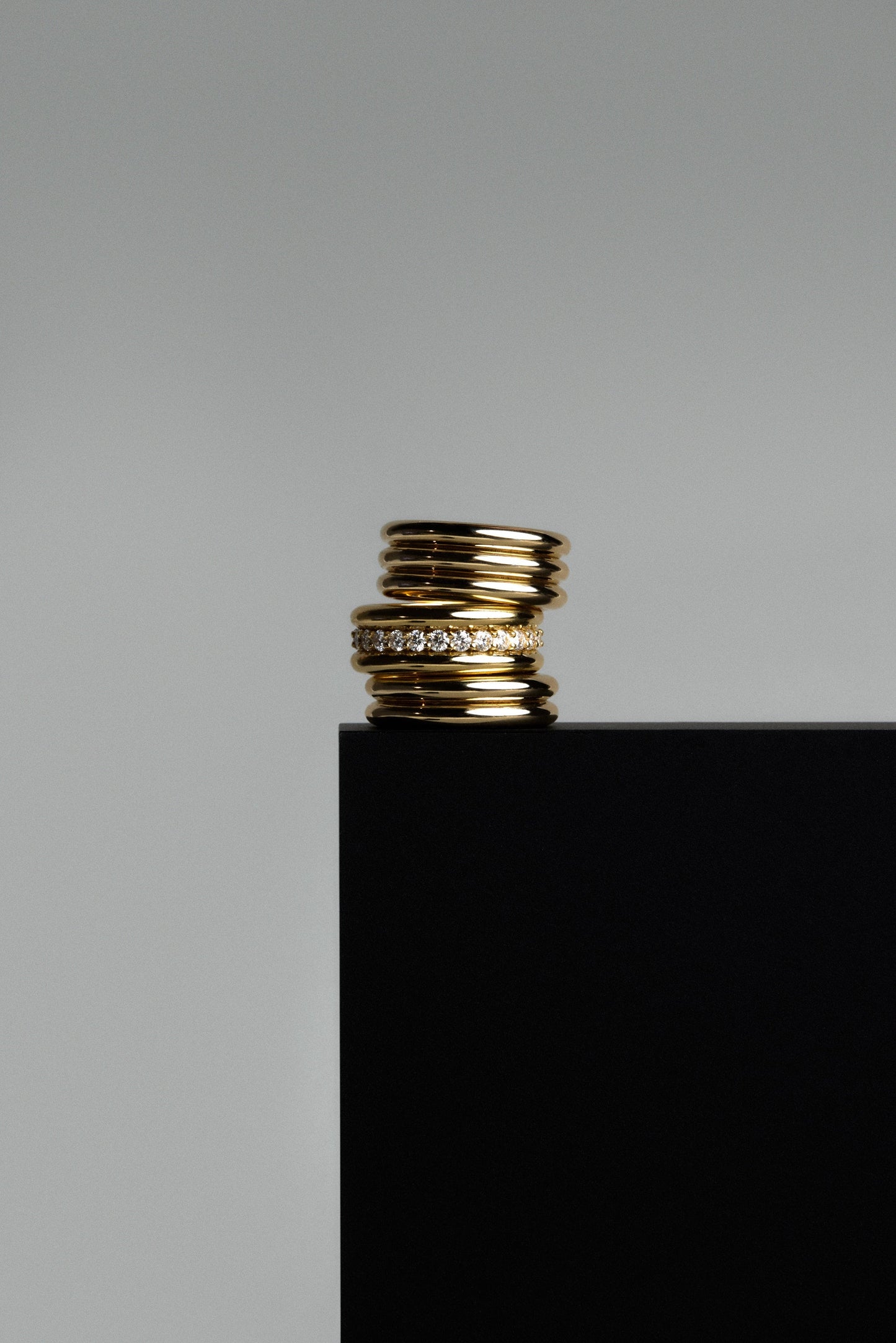 Triple Orielle Diamond Band | 18K White Gold