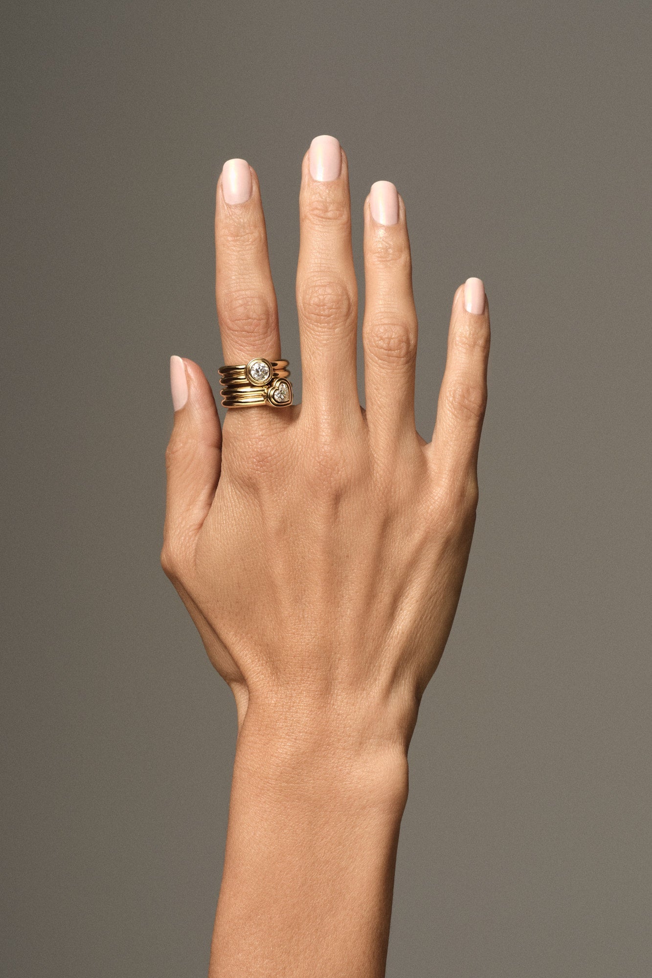 Roma Heart Diamond Ring | 18K Yellow Gold