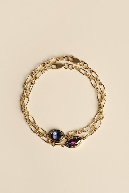 Roma Oval Gemstone Bracelet | Silver