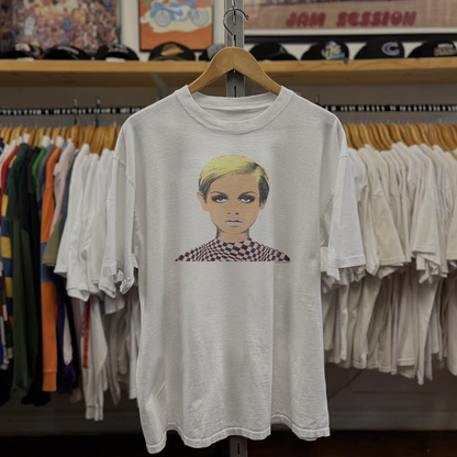Rare Twiggy It's A Mod World Washed White Tee
