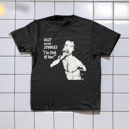 90's Stooges Sick Of You Promo Washed Black T-Shirt